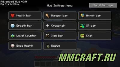 Мод Advanced HUD для Minecraft 1.6.4 Мод Advanced HUD для Minecraft 1.6.4