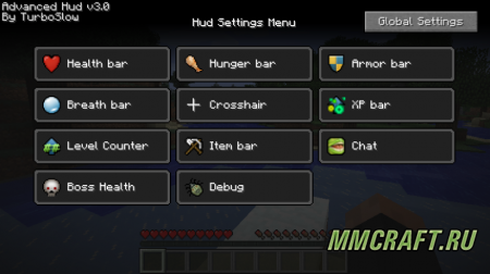 Advanced HUD для Minecraft 1.7.10 Advanced HUD для Minecraft 1.7.10