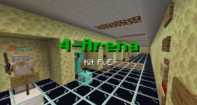 Карта 4-Arena Kit PvE для Minecraft 1.14.4