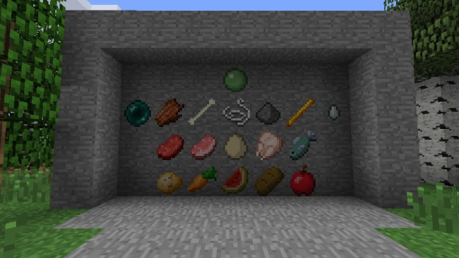 Мод на еду в рудах для Minecraft 1.12.2/1.7.10 (Lazy miners)