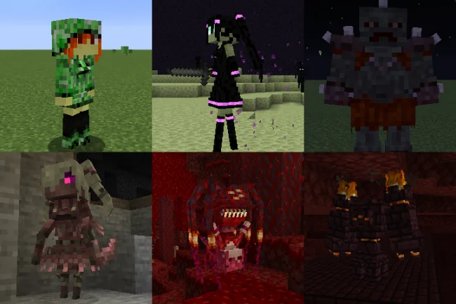 Шесть разновидностей мобов