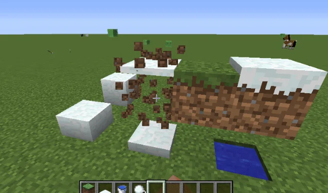 Падающая плитка снега