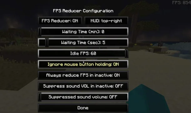 Настройка мода