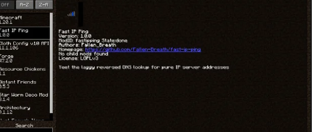 Настройки мода