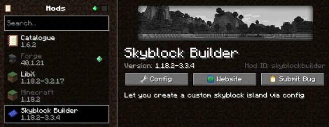 Поиск в списке модов