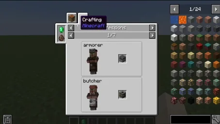 Оружейный мастер и мясник из мода Roughly Enough Professions