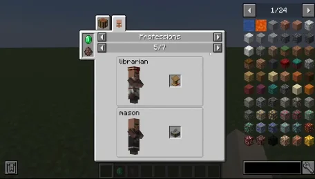 Библиотекарь и каменщик из мода Roughly Enough Professions