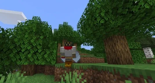 Персонаж в лесу с модом Temporal API