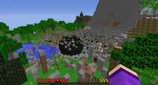 Лес с модом RenderLib