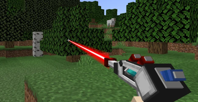 Бластер из мода Mining Gadgets в действии