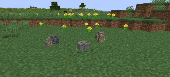 Выпавшая руда с модом Item Highlighter