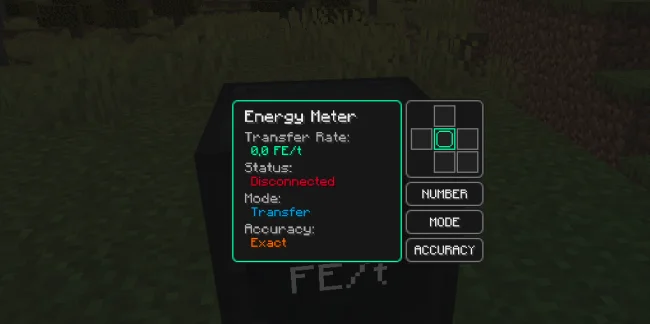 Настройка блоки из мода Energy Meter