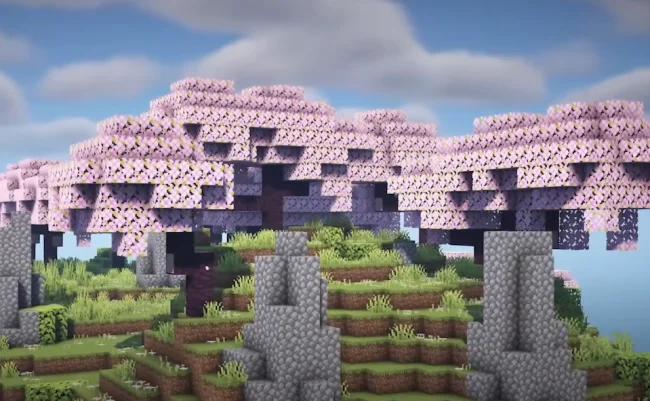 Биом с сакурами из мода Geophilic Reforged