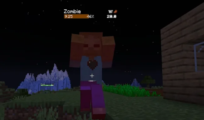 Отображение здоровья с нанесенным уроном у зомби с модом YDMs MobHealthBar