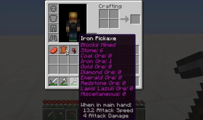 Информация о кирке из мода Tool Stats