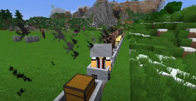 Вагонетки на рельсах из мода Railcraft Reborn