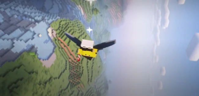 Полет с модом Do a Barrel Roll вид снизу