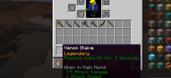 Новые виды оружия из мода MC Dungeons Weapons