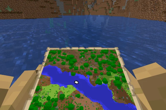 Карта во время присутствия в лодке с модом Boat Item View