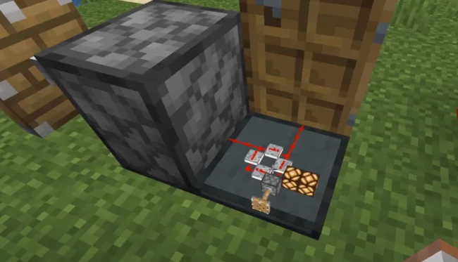 Механизм для открытия дверей из мода Tiny Redstone