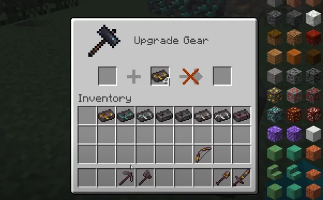Улучшение оружия из мода Upgraded Netherite