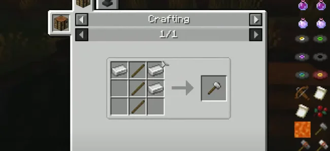 Крафт на железный молоток из мода JustHammers
