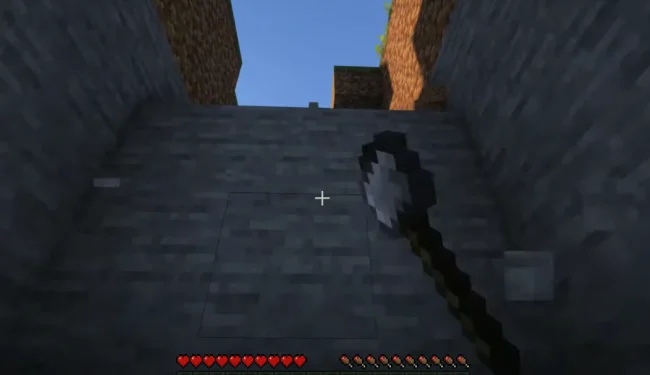 Процесс добычи камня с помощью молотка из мода JustHammers