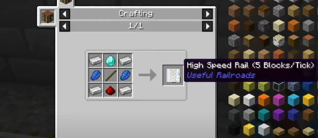 Крафт на рельсы, увеличивающие скорость, из мода Useful Railroads