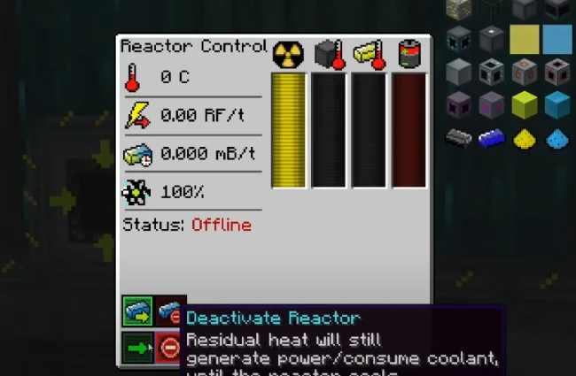 Настройка реактора из мода Bigger Reactors