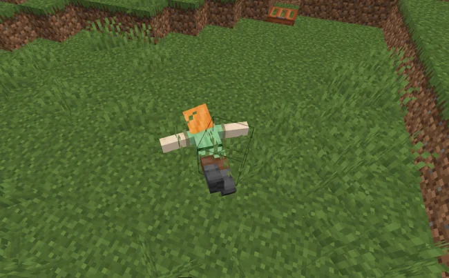 Лежащий персонаж с модом Crawl on Demand