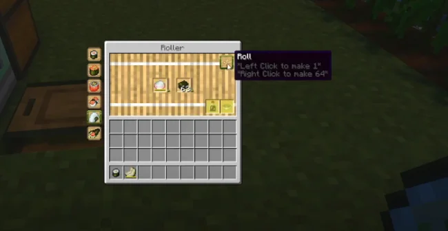 Меню создания суши из мода Sushi Go Crafting