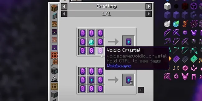 Крафты на предметы из мода Voidscape