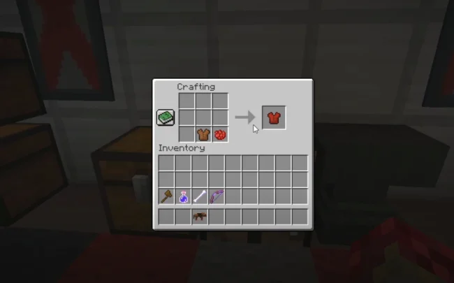 Крафт на броню для волка из мода Wolf Armor and Storage Legacy