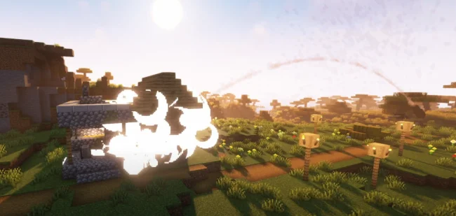 Выстрел из пушки с модом Create Big Cannons