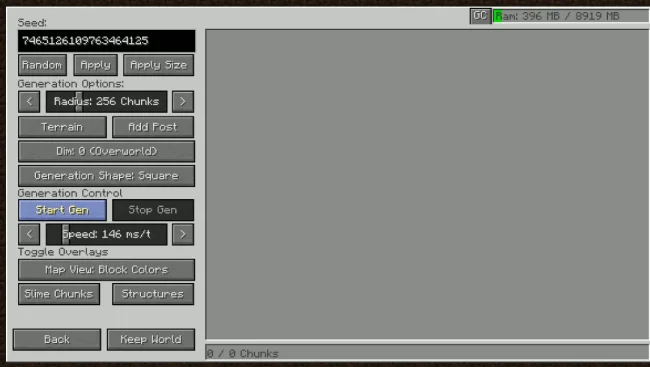 Меню настройки мода Adaptive Performance Tweaks Core