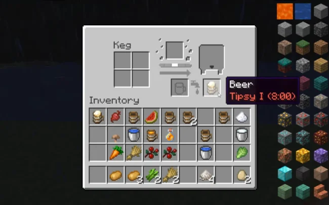 Действие бочонка из мода Brewin And Chewin