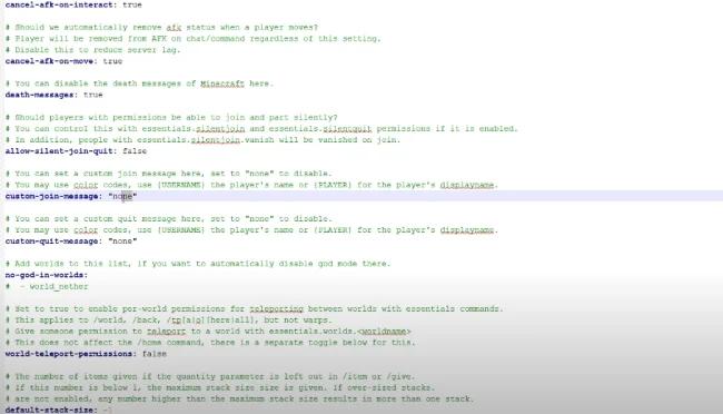 Настройка мода First Join Message через код