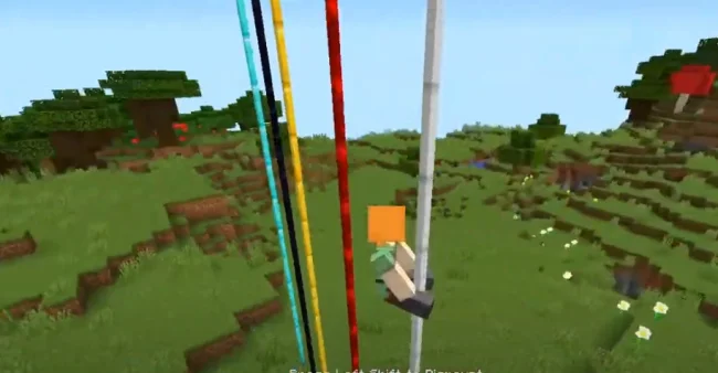 Процесс спуска на столбе из мода To the Bat Poles