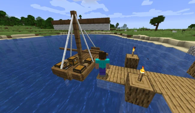 Корабль с сундуками