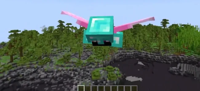 Полет на крыльях из мода Elytra Slot