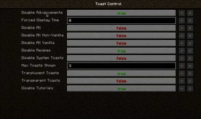 Настройка мода Toast Control