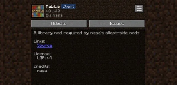 Информация о моде MaLiLib