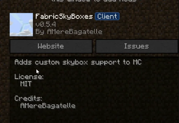 Информация о моде FabricSkyboxes