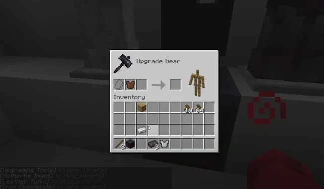 Меню улучшения брони из мода ReBalance