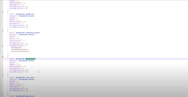 Процесс замены кода из мода Ore Tweaker