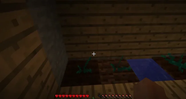 Процесс посадки семян из мода Ender Crop