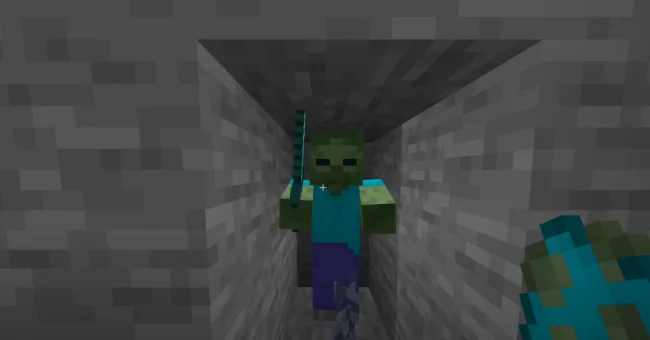 Зомби с оружием из мода ArmoreableMobs