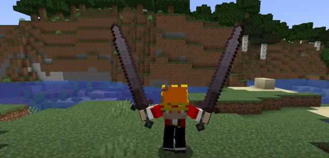 Специальная атака мечами из мода Dual GreatSword
