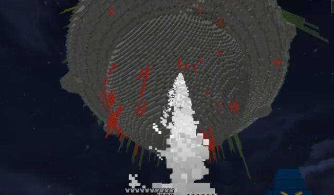 Остров с замком из мода Castle in the Sky снизу