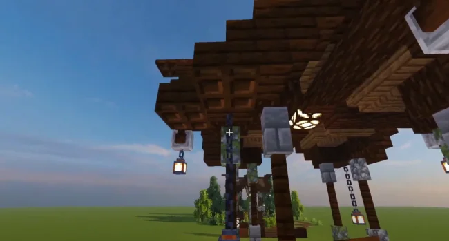 Процесс постройки беседки из мода Gazebos